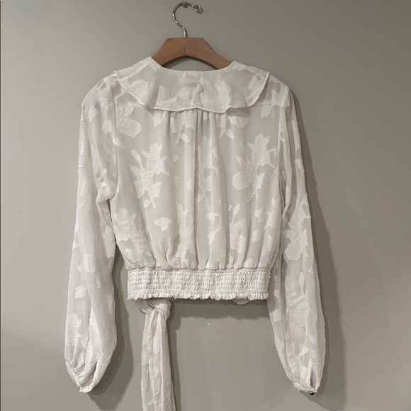 Anthropologie Milena Burnout Velvet Wrap Blouse - Picture 7 of 14